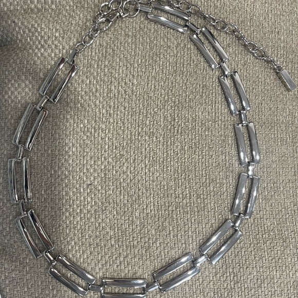 Jewelry - Silver Rectangular Link Necklace - Women Jewelry